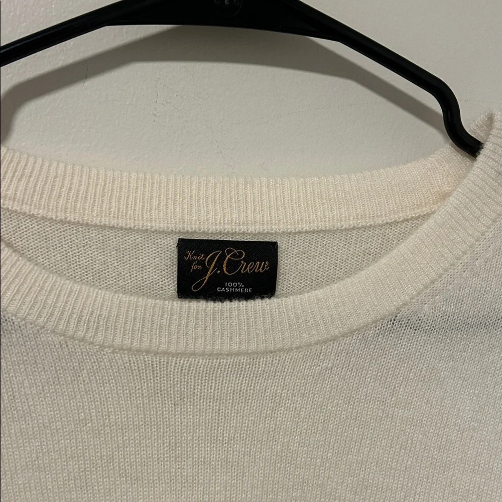 Men’s Like New Knit for J Crew 100% Cashmere Cream Long Sleeve Sweater Size XL